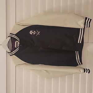 Men's black and beige embroidered  jacket, size L